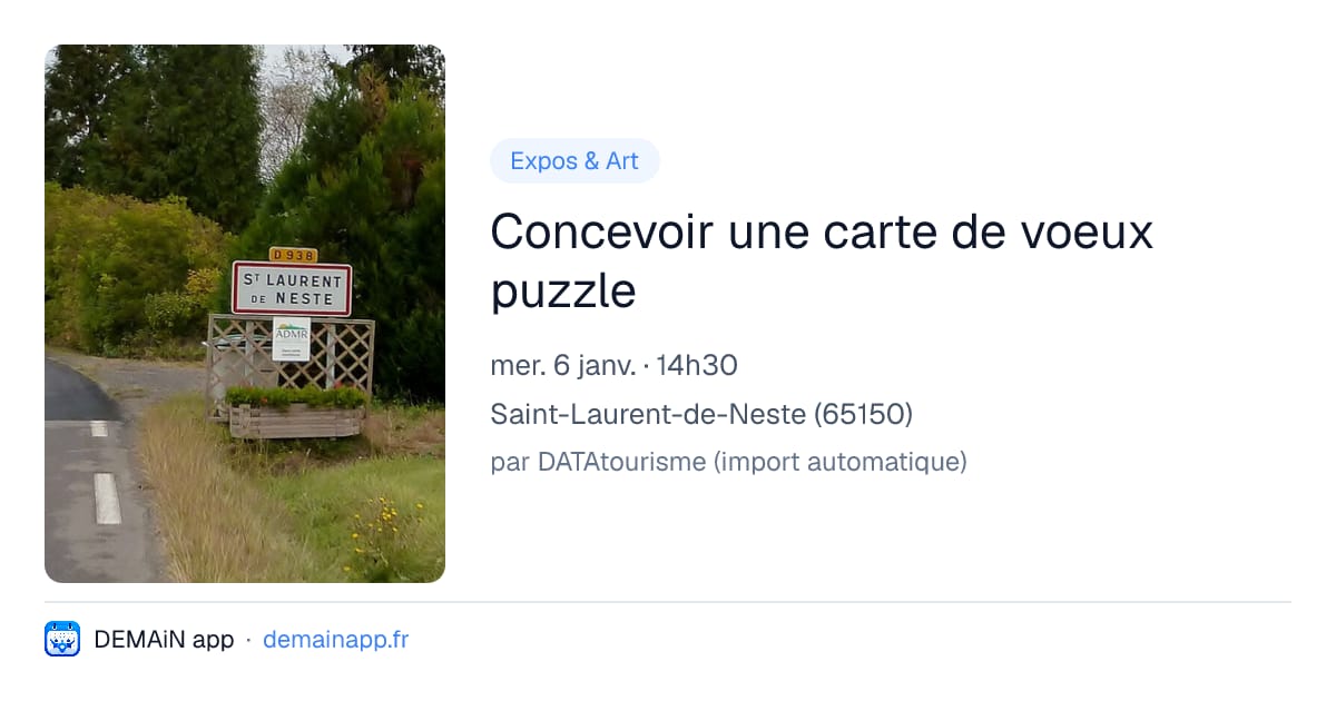 Concevoir une carte de voeux puzzle — Saint-Laurent-de-Neste