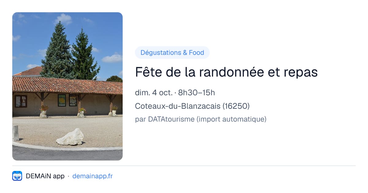 Fête de la randonnée et repas — Coteaux-du-Blanzacais