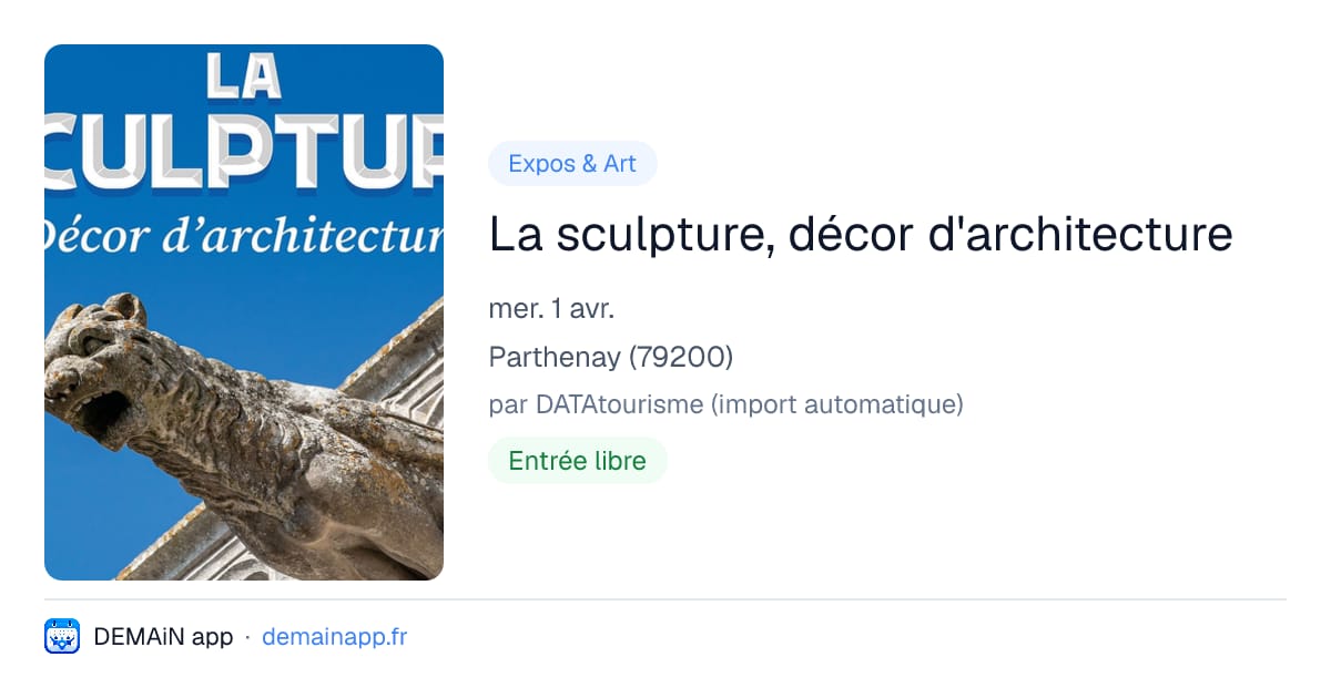 La sculpture, décor d'architecture — Parthenay