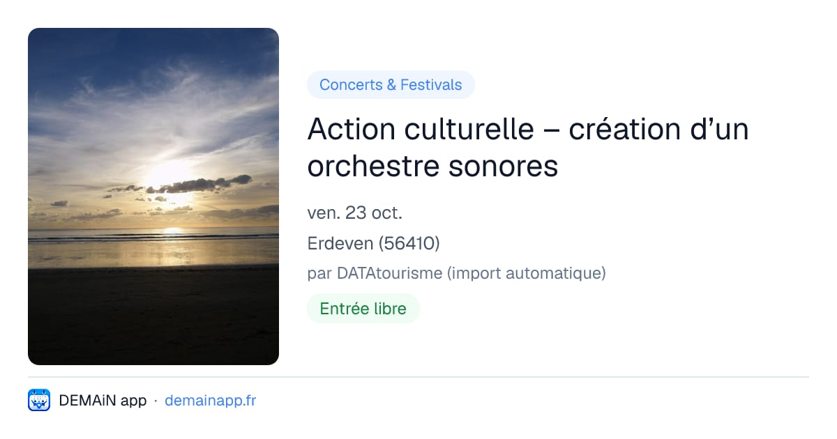 Action culturelle – création d’un orchestre sonores — Erdeven