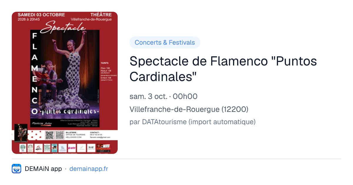 Spectacle de Flamenco "Puntos Cardinales" — Villefranche-de-Rouergue