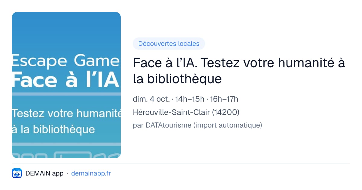 Face à l’IA. Testez votre humanité à la bibliothèque — Hérouville-Saint-Clair