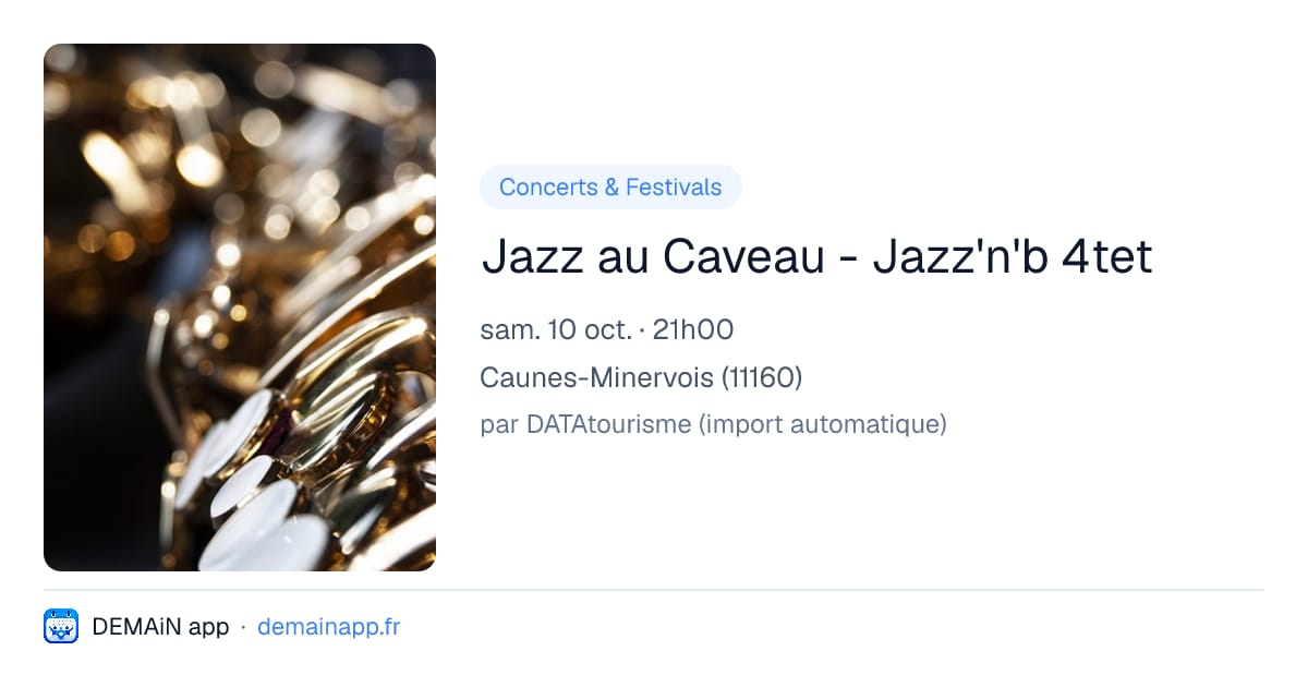 Jazz au Caveau - Jazz'n'b 4tet — Caunes-Minervois