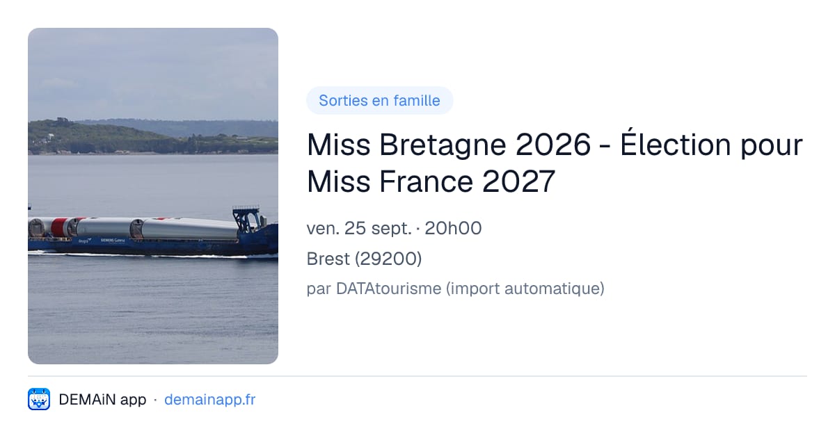 Miss Bretagne 2026 - Élection pour Miss France 2027 — Brest
