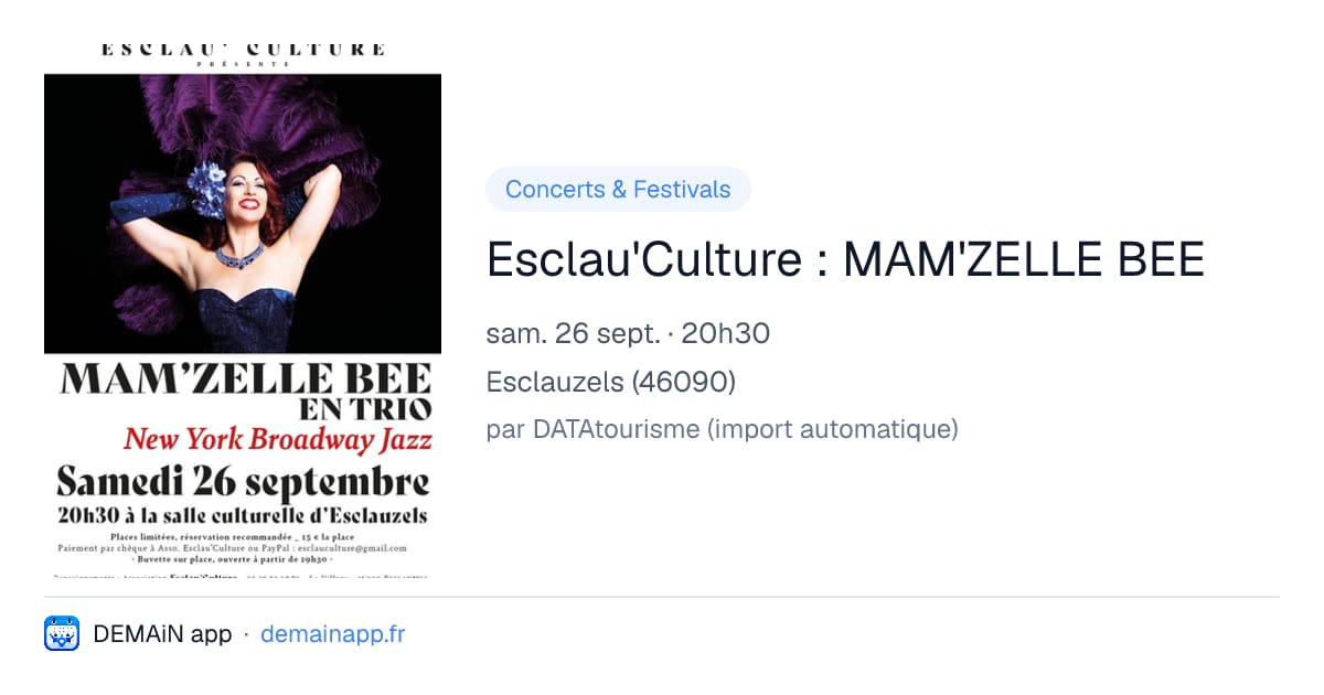Esclau'Culture : MAM'ZELLE BEE — Esclauzels