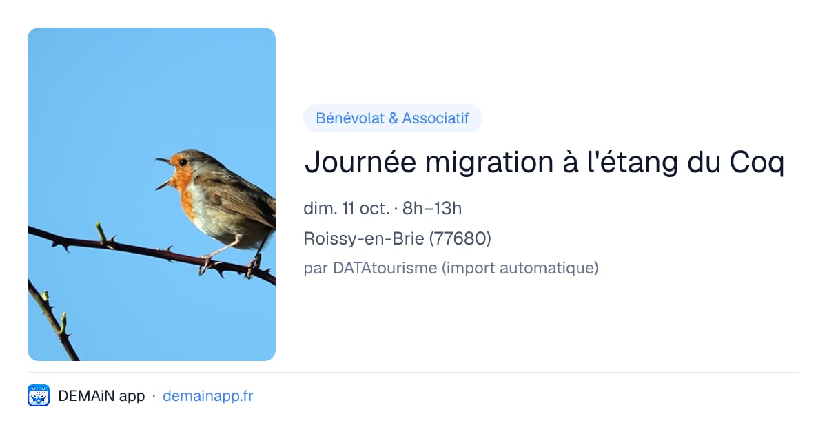 Journée migration à l'étang du Coq — Roissy-en-Brie