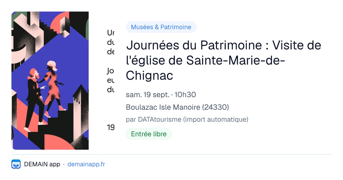 Journées du Patrimoine : Visite de l'église de Sainte-Marie-de-Chignac — Boulazac Isle Manoire