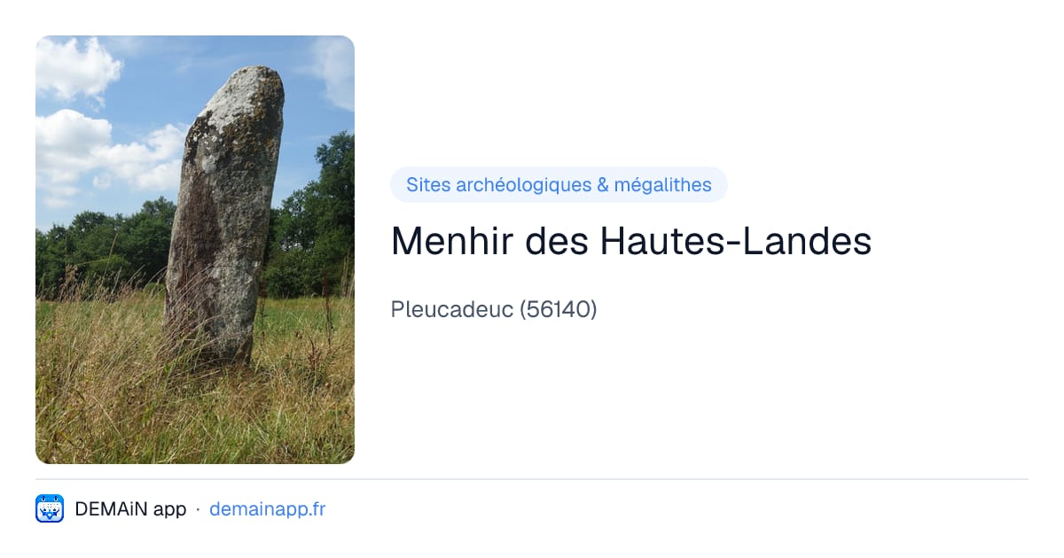 Menhir des Hautes-Landes — Pleucadeuc