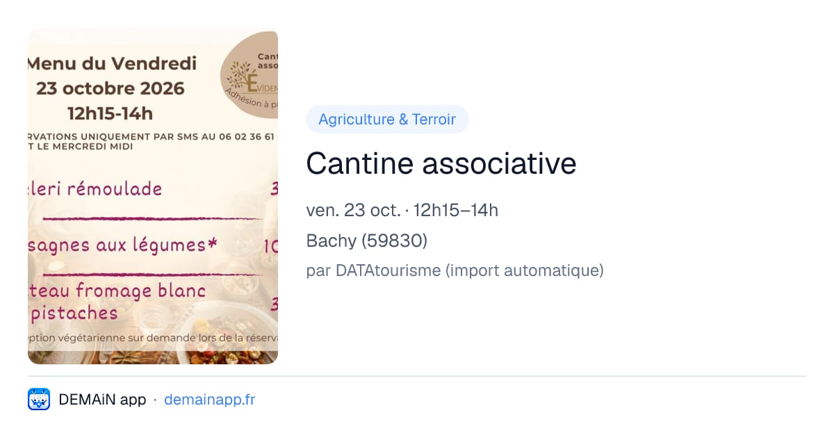 Cantine associative — Bachy