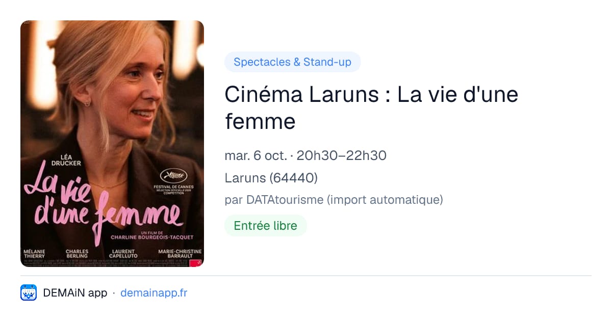 Cinéma Laruns : La vie d'une femme — Laruns