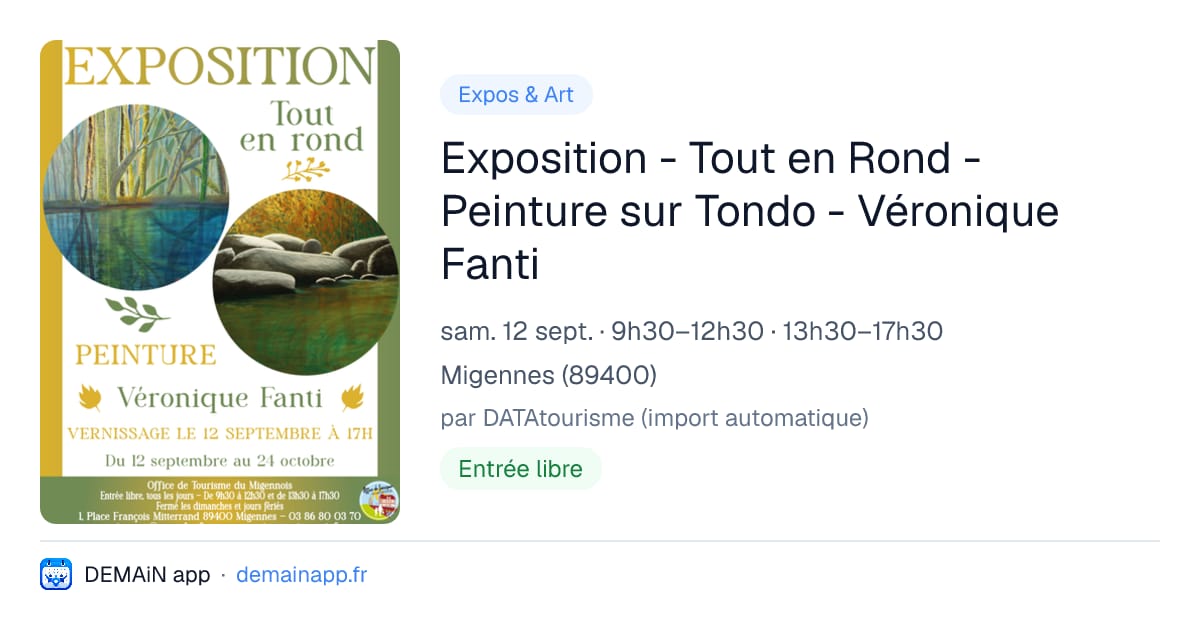 Exposition - Tout en Rond - Peinture sur Tondo - Véronique Fanti — Migennes