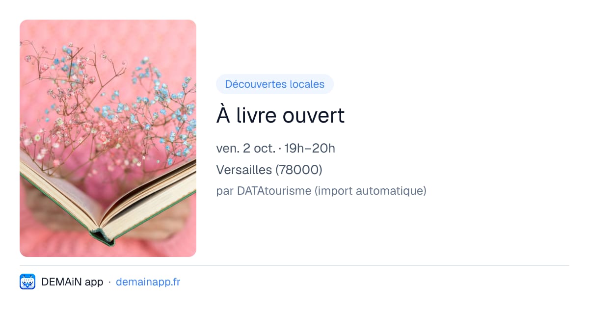 À livre ouvert — Versailles