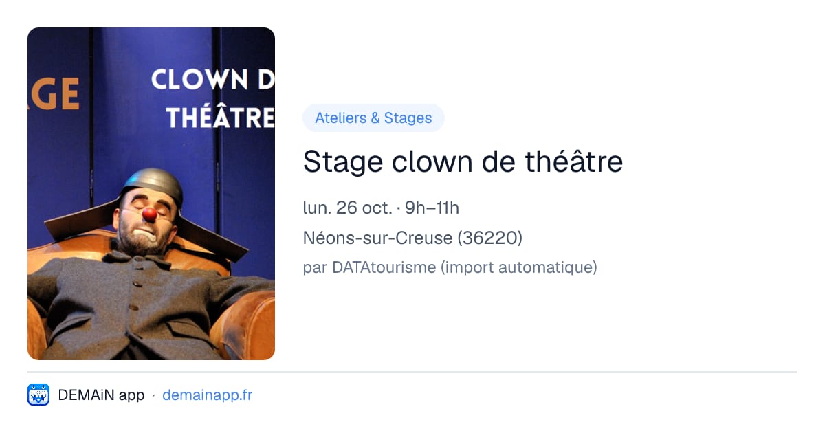 Stage clown de théâtre — Néons-sur-Creuse