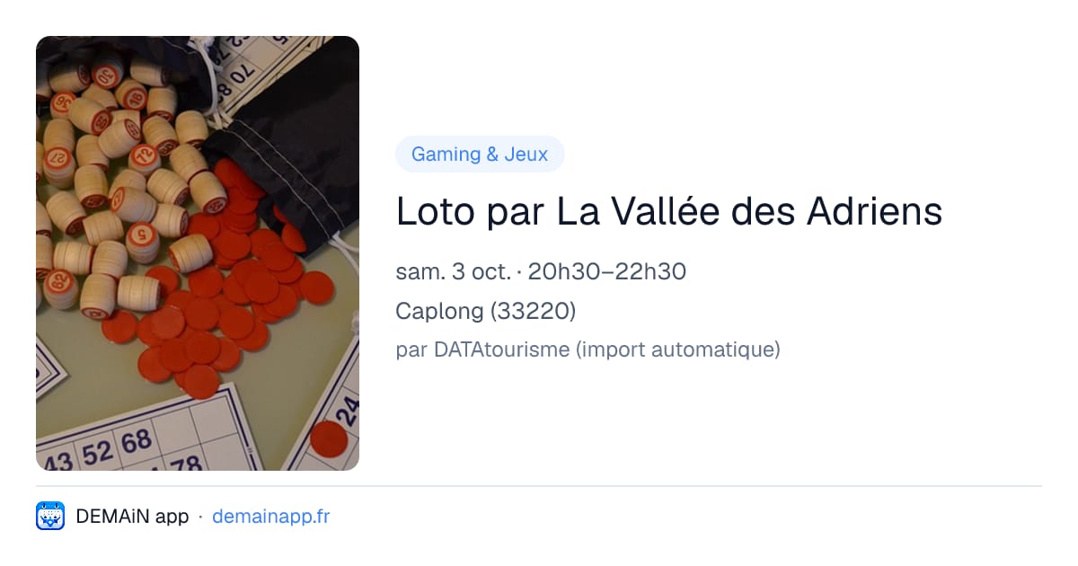 Loto par La Vallée des Adriens — Caplong