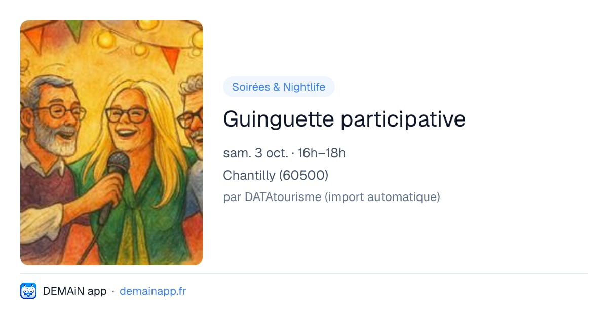 Guinguette participative — Chantilly