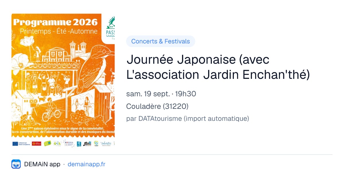 Journée Japonaise (avec L'association Jardin Enchan'thé) — Couladère