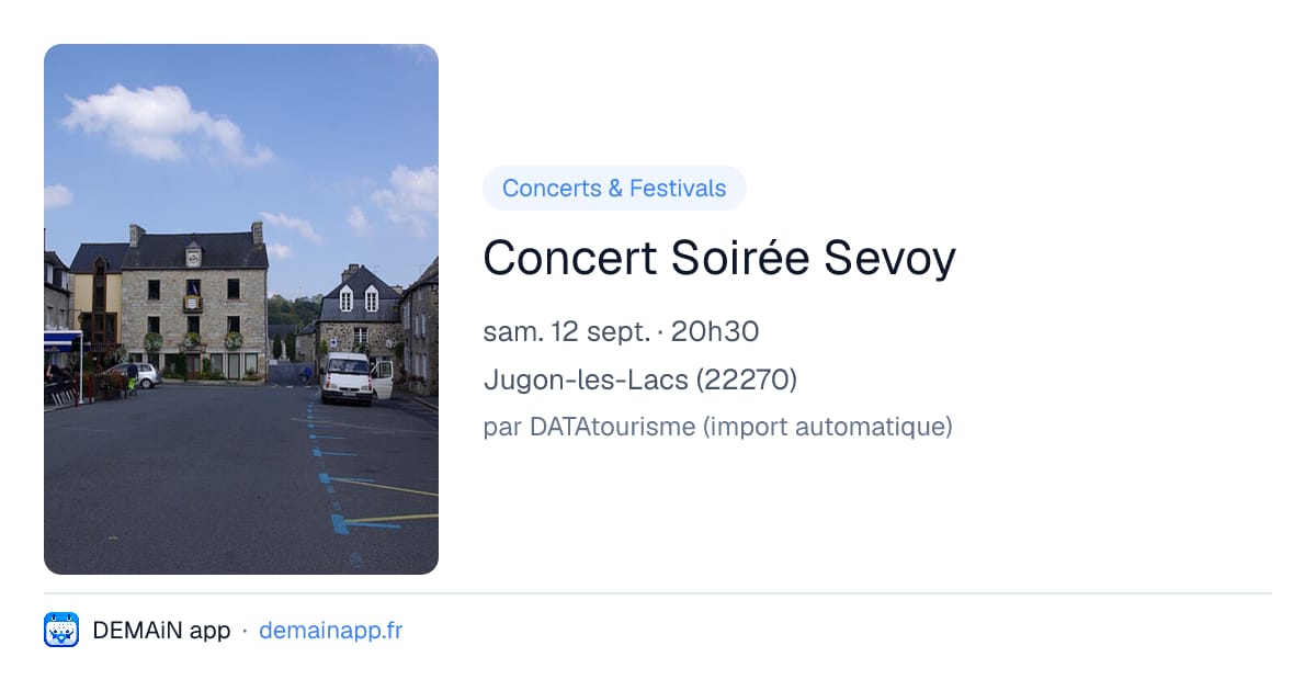 Concert Soirée Sevoy — Jugon-les-Lacs