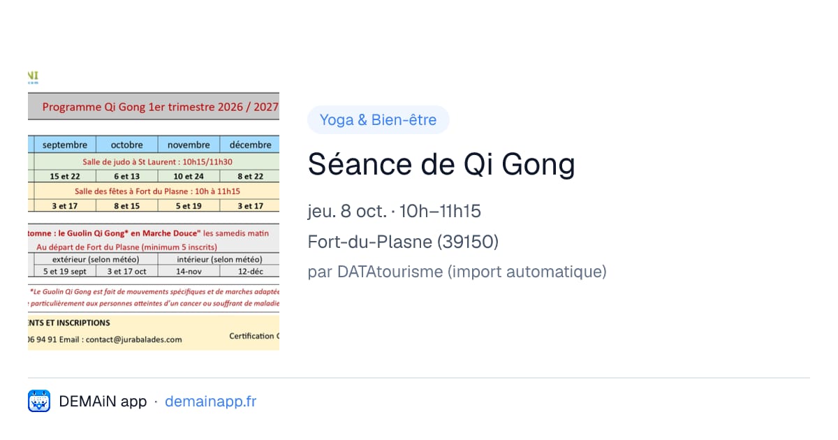 Séance de Qi Gong — Fort-du-Plasne