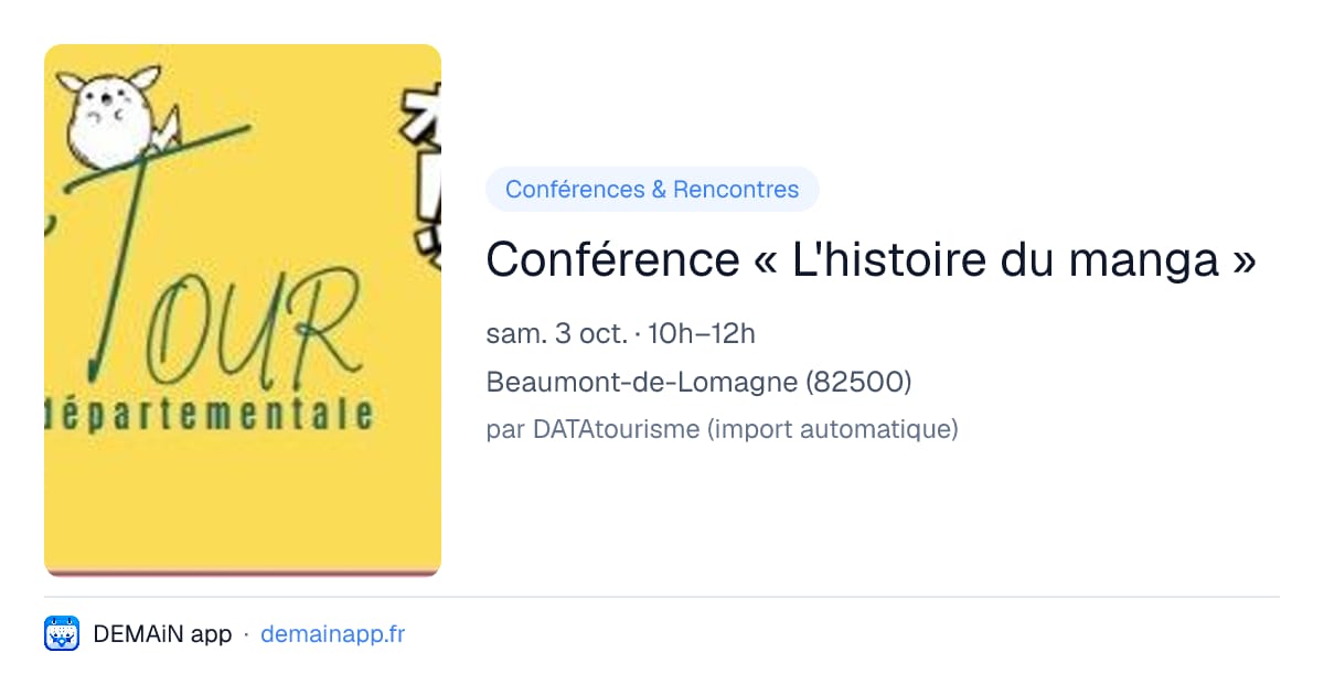 Conférence « L'histoire du manga » — Beaumont-de-Lomagne