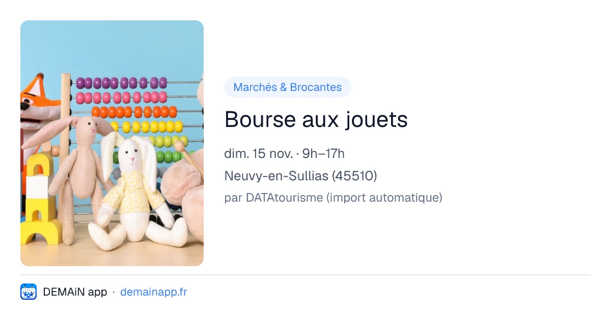 Bourse aux jouets — Neuvy-en-Sullias