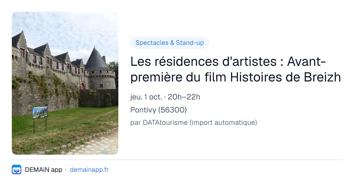 Les résidences d'artistes : Avant-première du film Histoires de Breizh — Pontivy