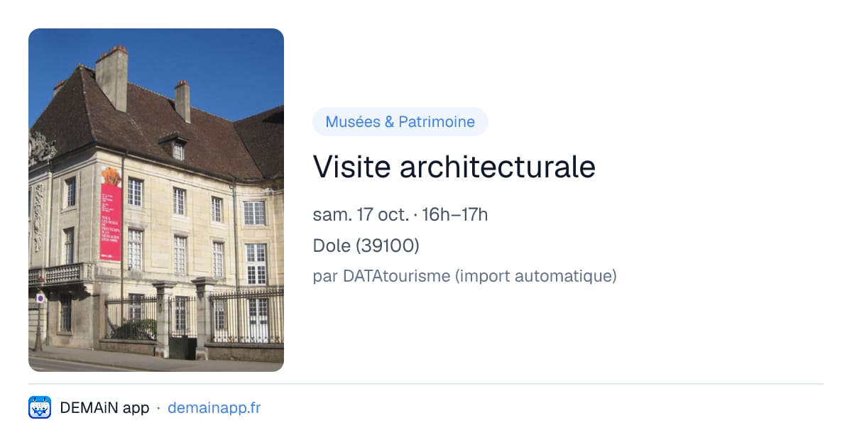 Visite architecturale — Dole