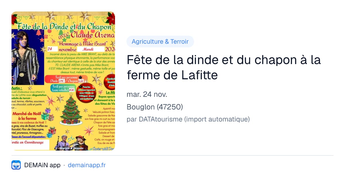 Fête de la dinde et du chapon à la ferme de Lafitte — Bouglon
