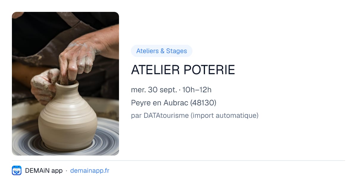 ATELIER POTERIE — Peyre en Aubrac