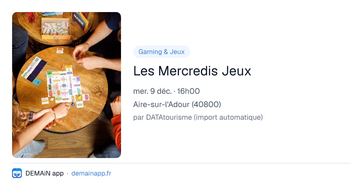 Les Mercredis Jeux — Aire-sur-l'Adour