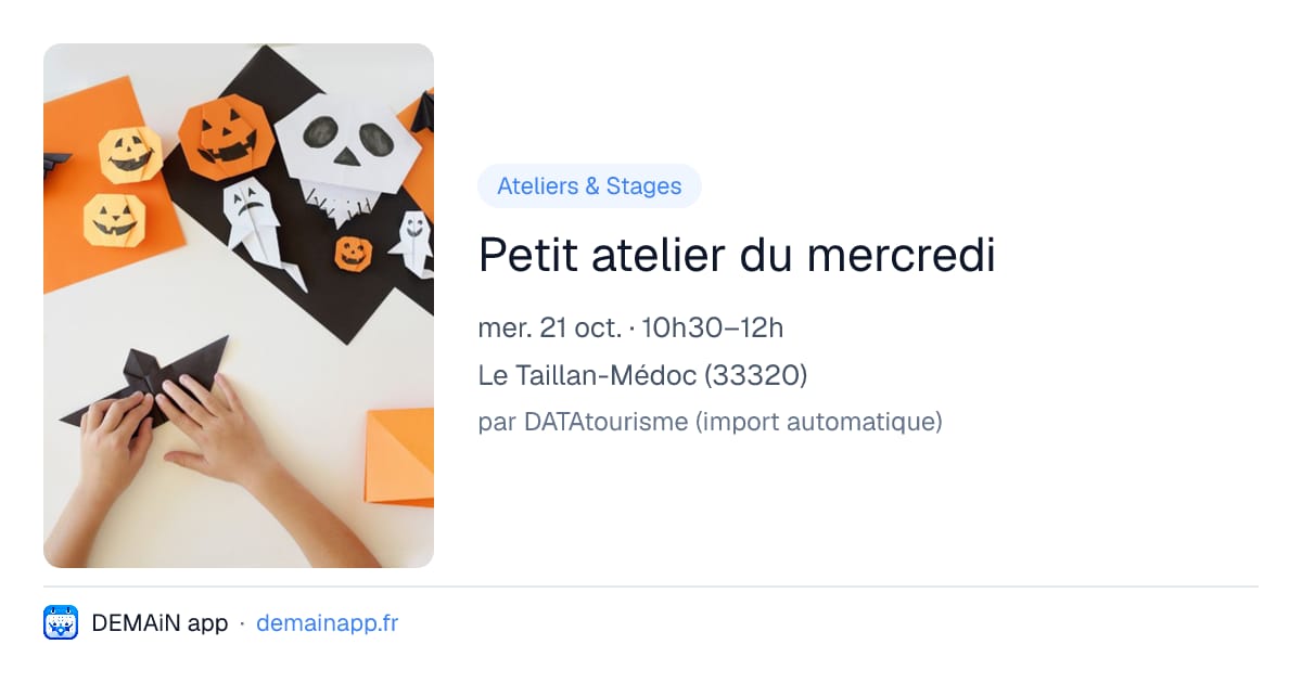 Petit atelier du mercredi — Le Taillan-Médoc