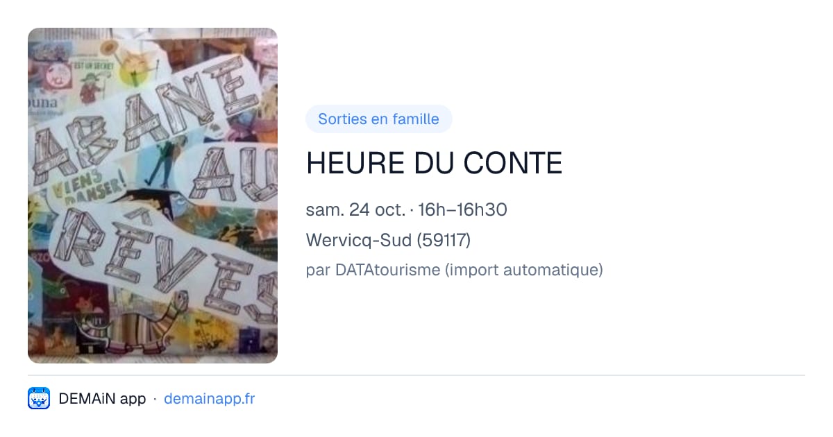 HEURE DU CONTE — Wervicq-Sud