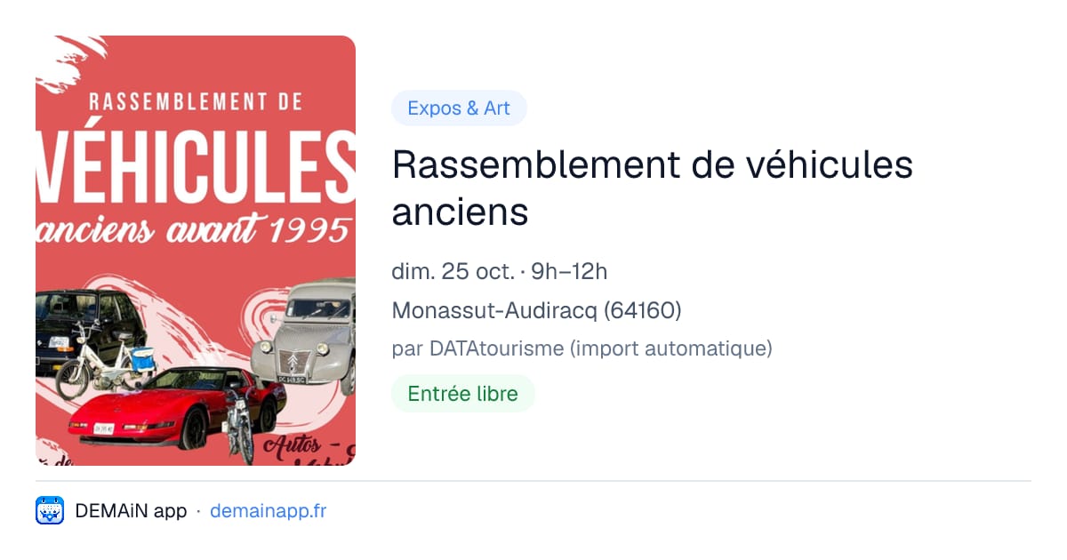Rassemblement de véhicules anciens — Monassut-Audiracq