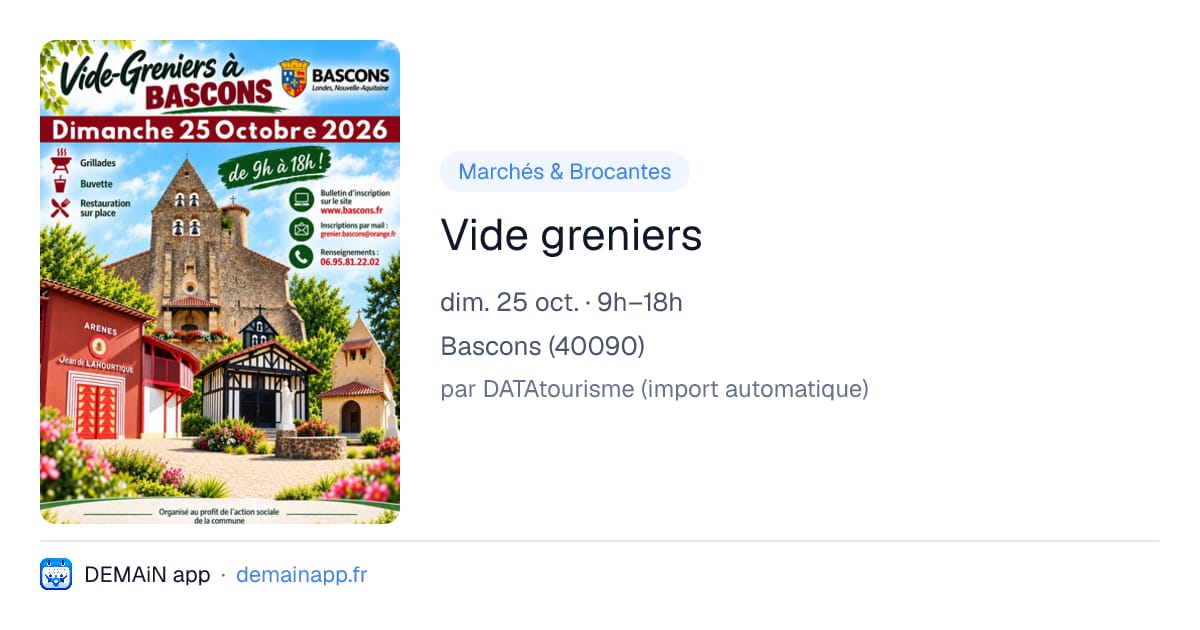 Vide greniers — Bascons