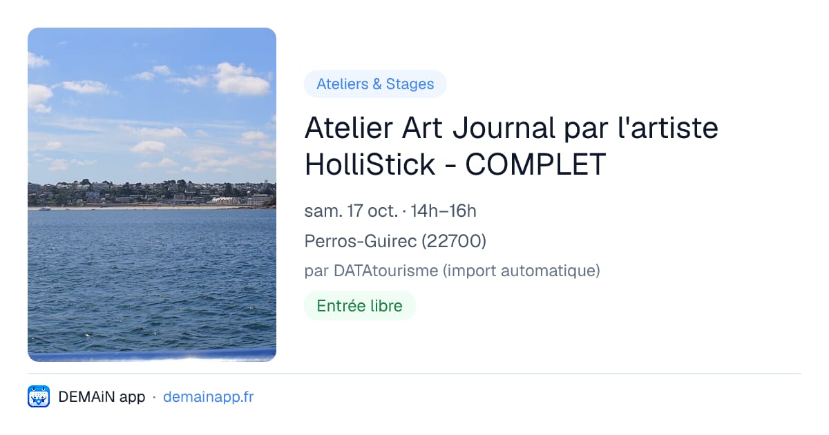 Atelier Art Journal par l'artiste HolliStick - COMPLET — Perros-Guirec