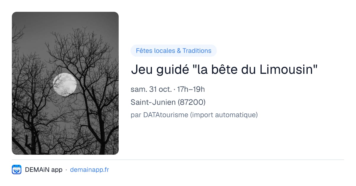 Jeu guidé "la bête du Limousin" — Saint-Junien