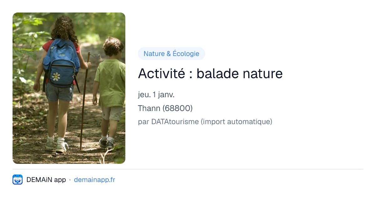 Activité : balade nature — Thann