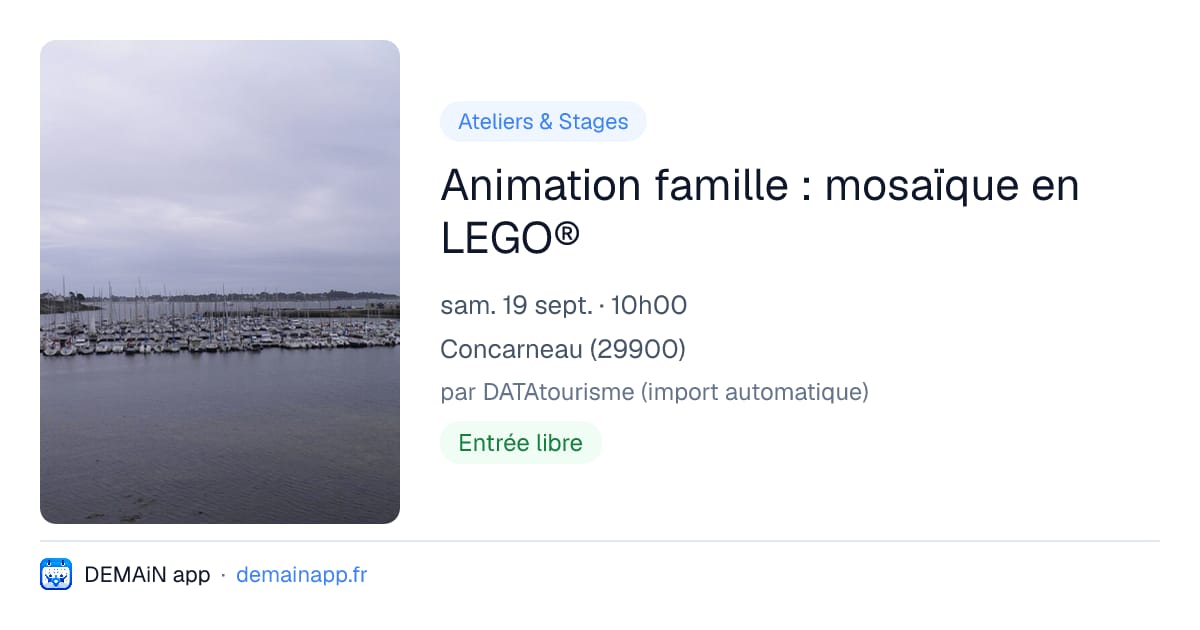 Animation famille : mosaïque en LEGO® — Concarneau