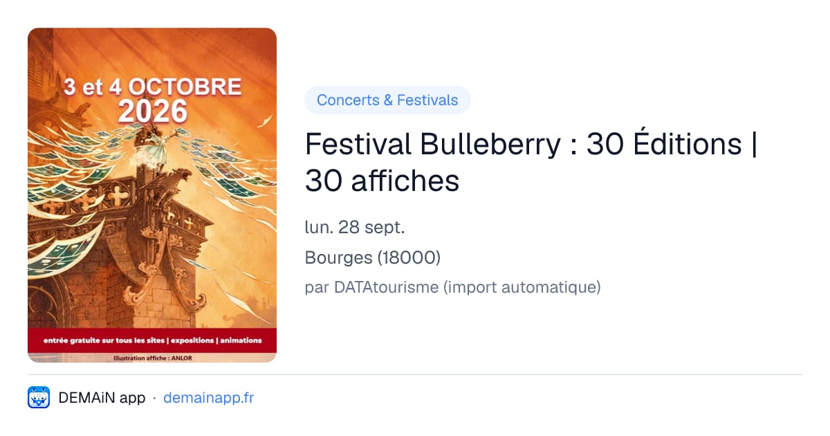 Festival Bulleberry : 30 Éditions | 30 affiches — Bourges