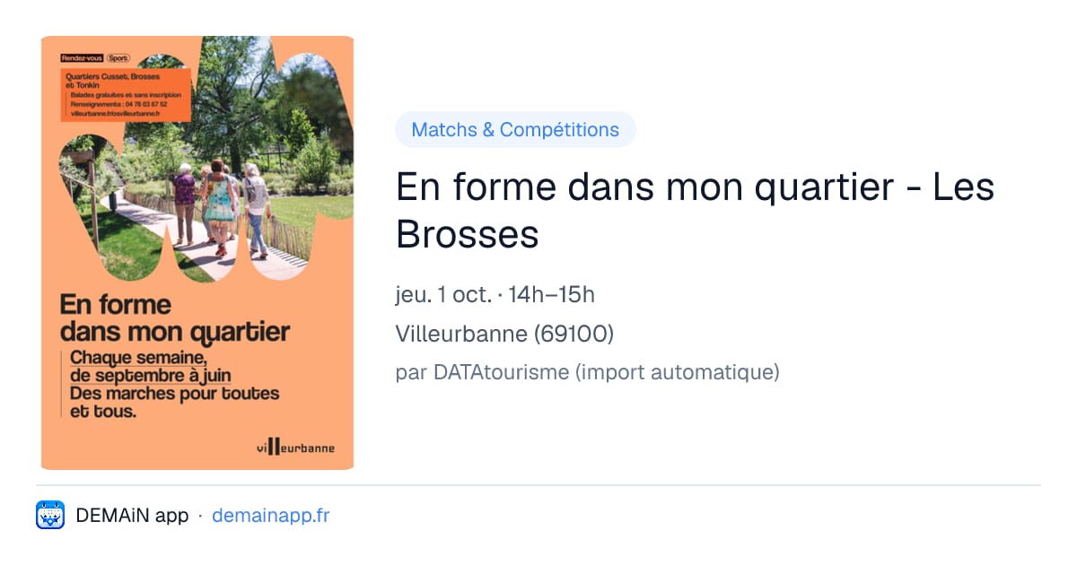 En forme dans mon quartier - Les Brosses — Villeurbanne