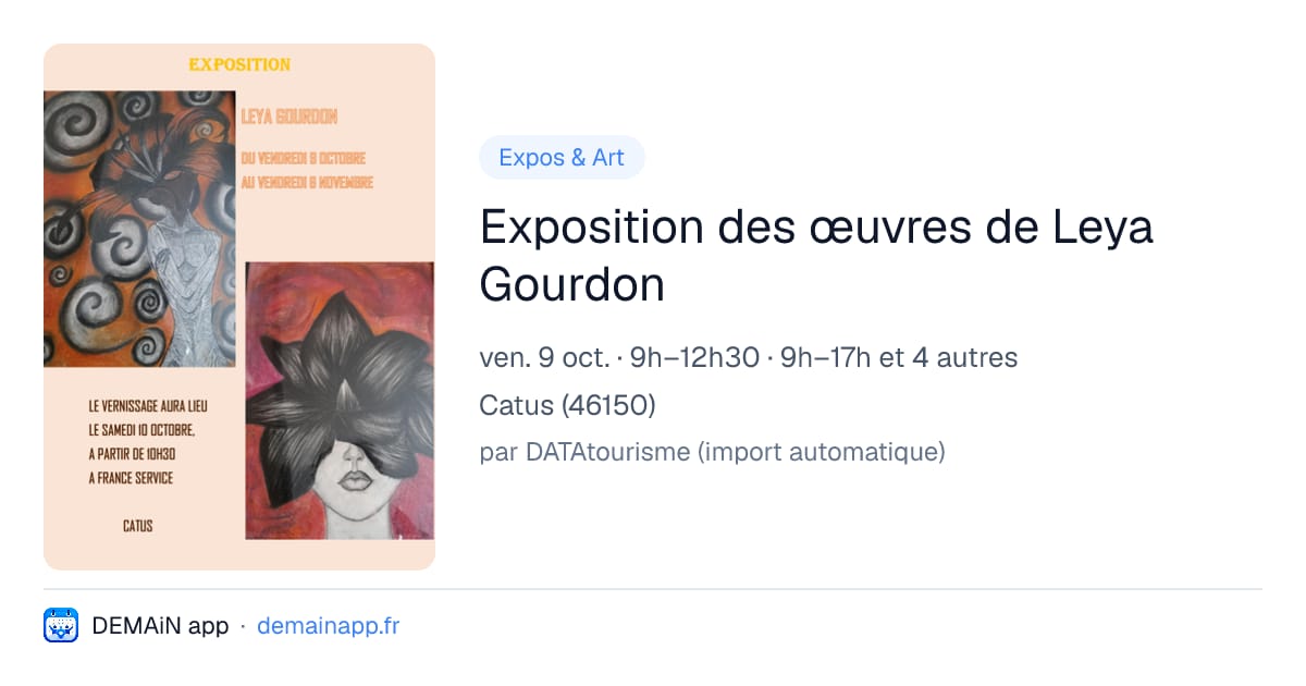 Exposition des œuvres de Leya Gourdon — Catus
