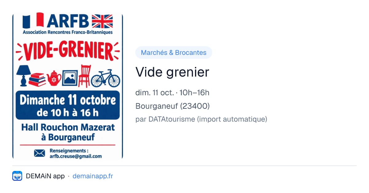 Vide grenier — Bourganeuf