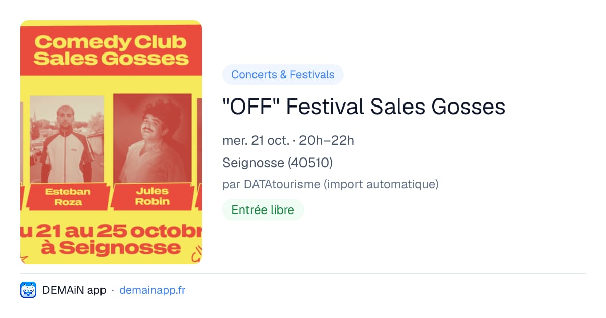 "OFF" Festival Sales Gosses — Seignosse