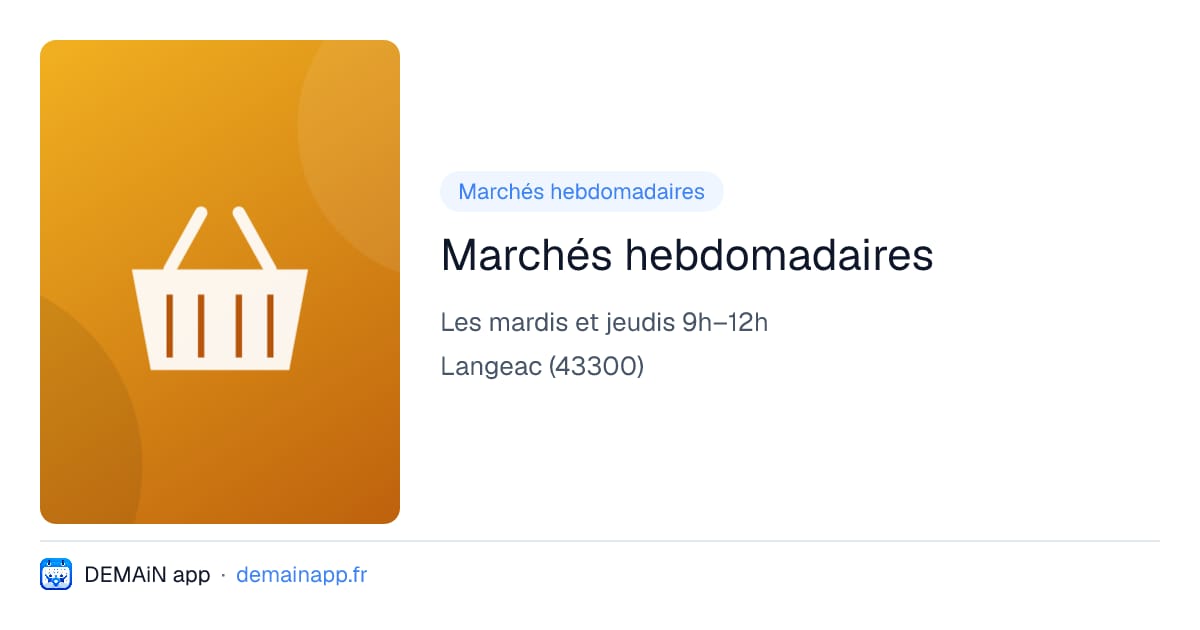 Marchés hebdomadaires — Langeac