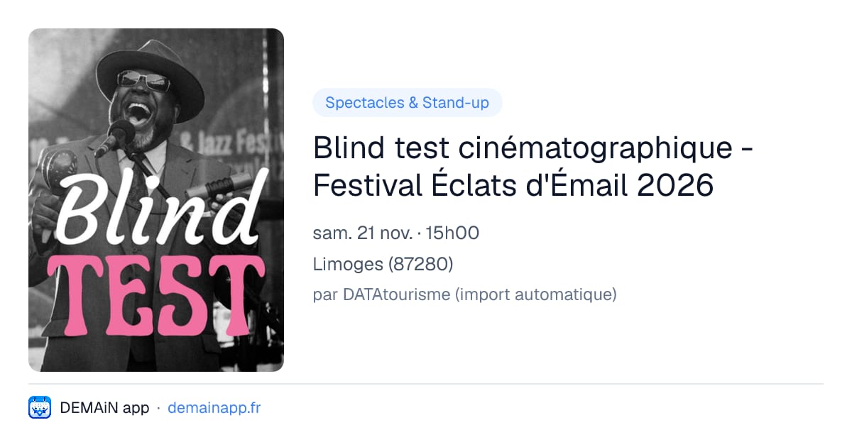 Blind test cinématographique - Festival Éclats d'Émail 2026 — Limoges