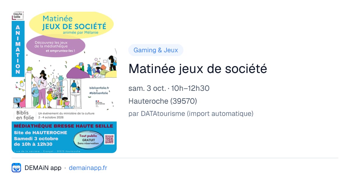 Matinée jeux de société — Hauteroche