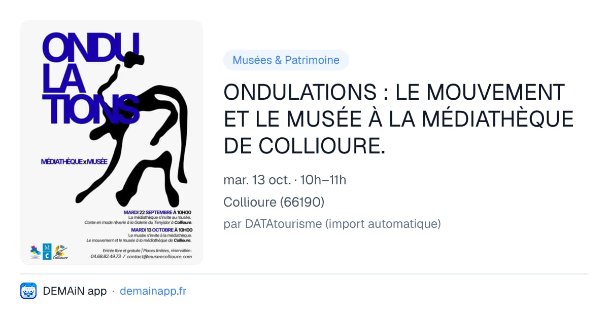 ONDULATIONS : LE MOUVEMENT ET LE MUSÉE À LA MÉDIATHÈQUE DE COLLIOURE. — Collioure
