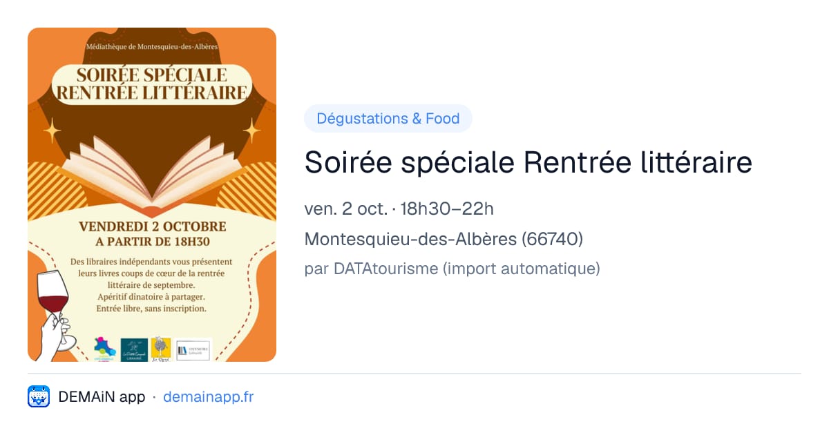 Soirée spéciale Rentrée littéraire — Montesquieu-des-Albères