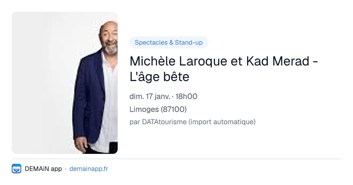 Michèle Laroque et Kad Merad - L'âge bête — Limoges
