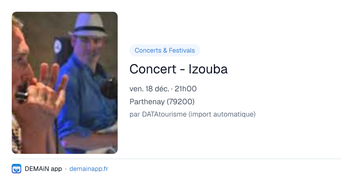 Concert - Izouba — Parthenay