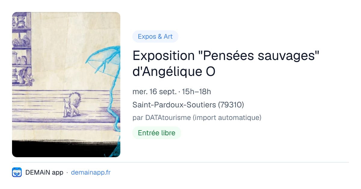 Exposition "Pensées sauvages" d'Angélique O — Saint-Pardoux-Soutiers